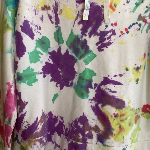 Target Paint Splatter Long Sleeve Hi Lo Hem Hoodie Cotton Modal Blend Size LARGE - Picture 3 of 6
